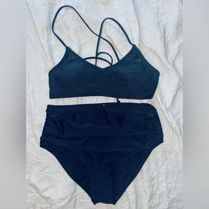 Swim suit lace up back